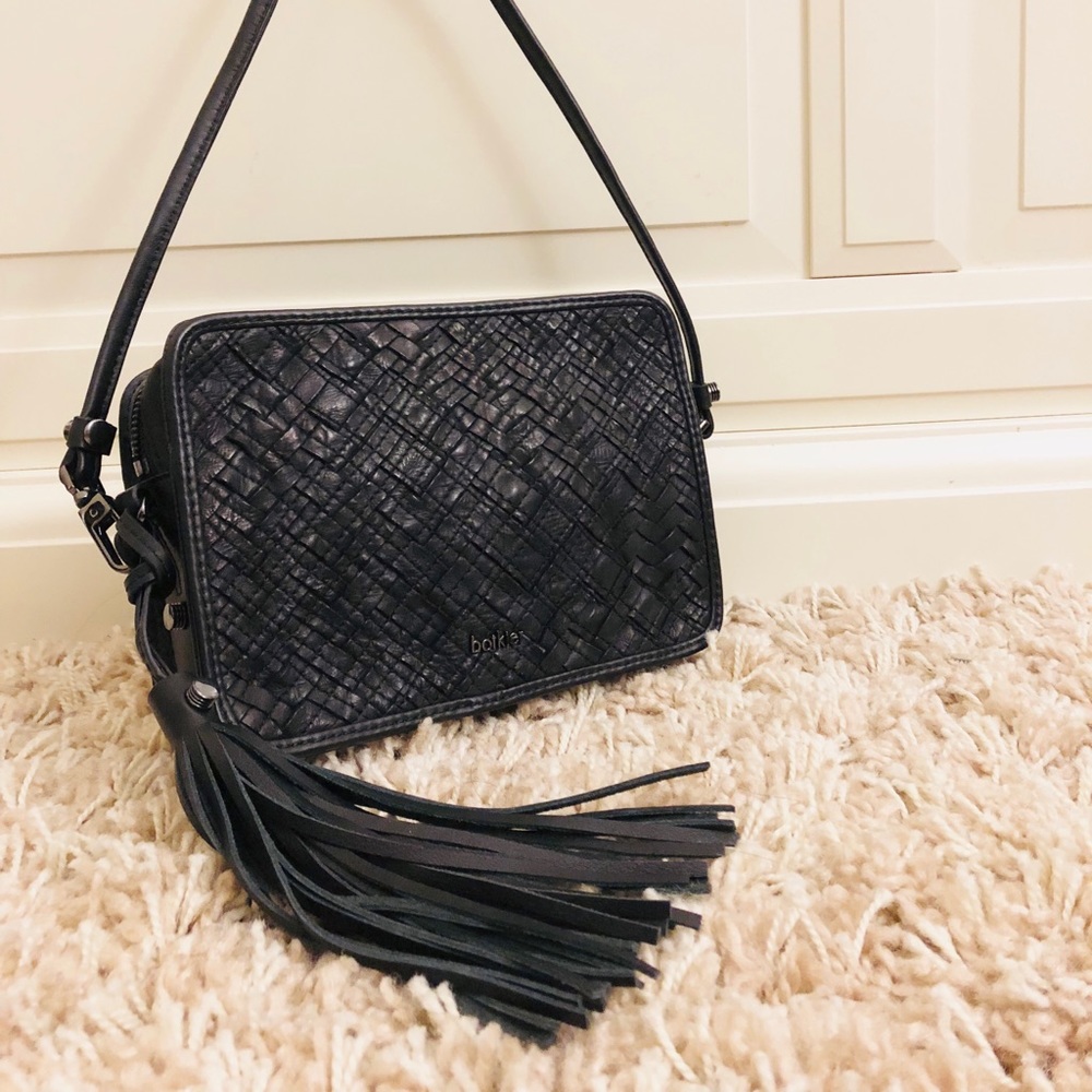 Botkier crossbodybag/all leather/Basket weave/Bk - Picture 2 of 6
